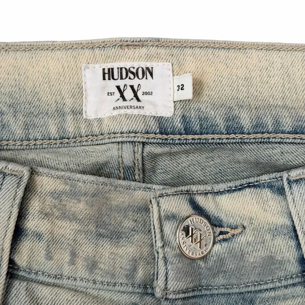 Hudson Jeans Men's 32x32 Zack Moto Skinny Fit Jeans Paint Splatter